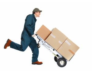 man with loading trolley
